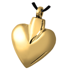 Cremation Jewelry Brass Modern Heart Pendant
