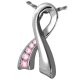 Cremation Jewelry: Breast Cancer Ribbon Pink Stones Pendant -  - 3317 pink