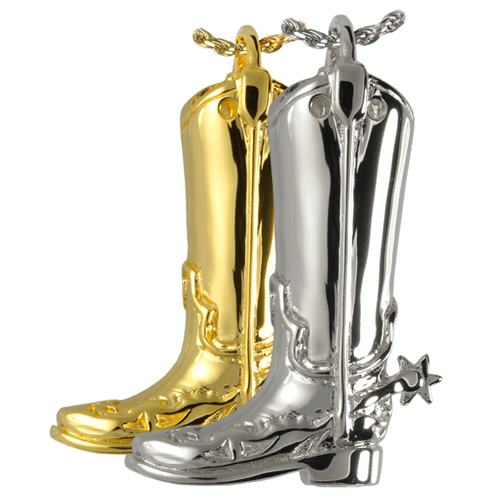 Cremation Jewelry: Cowboy Boot Pendant -  - 33121