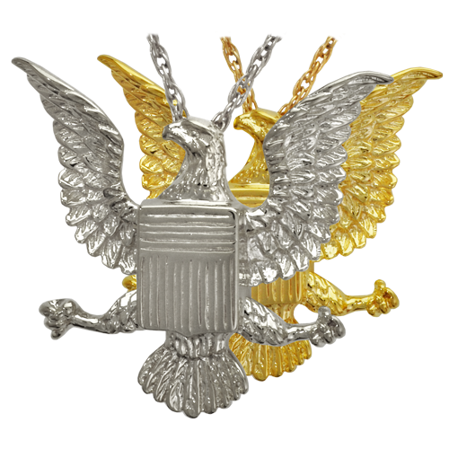 Cremation Jewelry: Eagle Badge Pendant -  - 3047