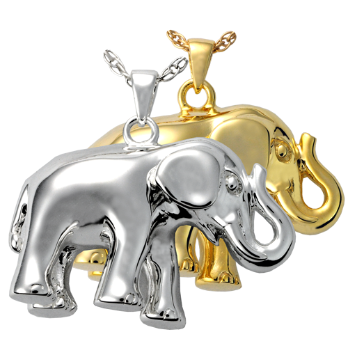 Cremation Jewelry: Elephant Never Forgets Pendant -  - 3264