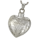 Cremation Jewelry: Etched Heart Pendant -  - 3094