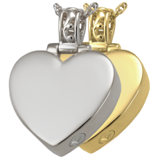 Cremation Jewelry: Filigree Bail Heart Pendant