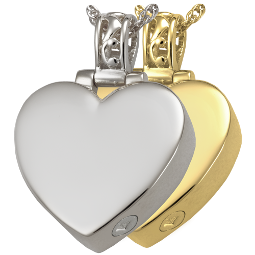Cremation Jewelry: Filigree Bail Heart Pendant -  - 3149