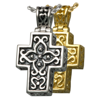 Cremation Jewelry: Filigree Cross Pendant