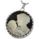 Cremation Jewelry: Mother s Embrace Cameo Black Pendant -  - 3515