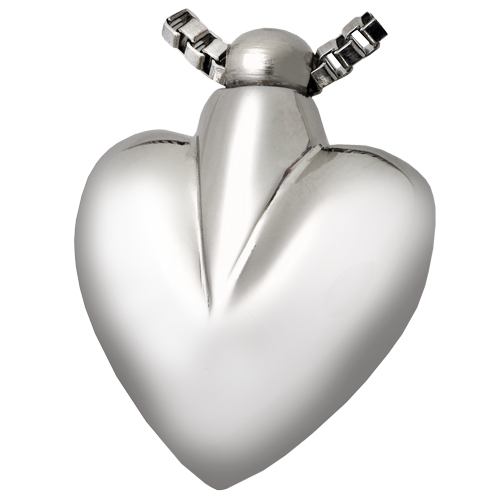 Cremation Jewelry Nickel-plated Brass Modern Heart Pendant -  - MG-8606n