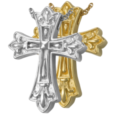 Cremation Jewelry: Ornate Cross Pendant