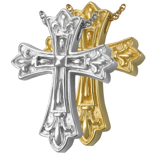 Cremation Jewelry: Ornate Cross Pendant -  - 3119