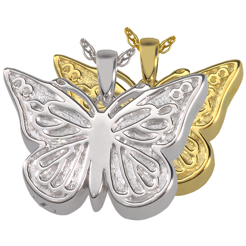 Cremation Jewelry: Perfect Filigree Butterfly Pendant -  - 3288
