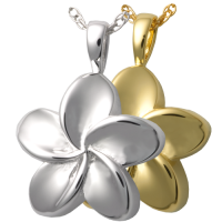 Cremation Jewelry: Plumeria Flower Pendant