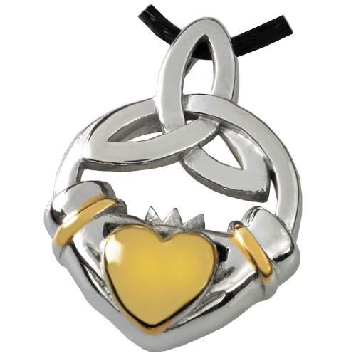 Cremation Jewelry Premium SS Claddagh Trinity Knot Pendant -  - SSP042C