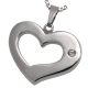Cremation Jewelry Premium Stainless Steel Affectionate Heart Pendant -  - MG-6802