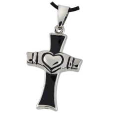 Cremation Jewelry Premium Stainless Steel Claddagh Cross Pendant