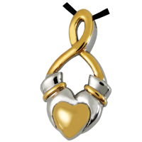 Cremation Jewelry Premium Stainless Steel Claddagh Infinity Pendant