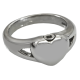 Cremation Jewelry: Premium Stainless Steel Simple Heart Ring -  - SSR206