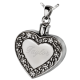 Cremation Jewelry: Rimmed Heart Pendant -  - 3058