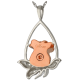 Cremation Jewelry: Rose Tear Drop Pendant -  - 3169