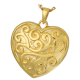 Cremation Jewelry: Scrollwork Filigree Heart Pendant -  - 3316