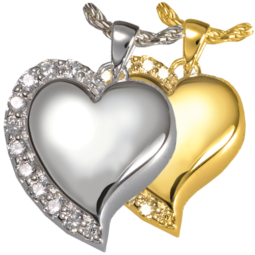 Cremation Jewelry Shine Heart Pendant -  - 3806