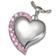 Cremation Jewelry Shine Heart Pink Stones Pendant -  - 3806 pink