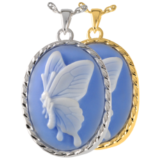 Cremation Jewelry: Sky Blue Butterfly Pendant
