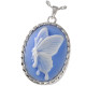 Cremation Jewelry: Sky Blue Butterfly Pendant -  - 3514