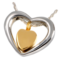 Cremation Jewelry Stainless Steel Heart of Gold Pendant
