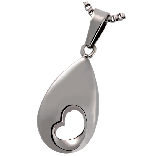 Cremation Jewelry Stainless Steel Tear of Love- Tender Heart Pendant -  - 6804
