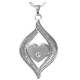 Cremation Jewelry: Teardrop Ribbon Heart Pendant -  - 3320