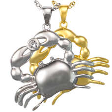 Cremation Jewelry: Zodiac Crab Pendant