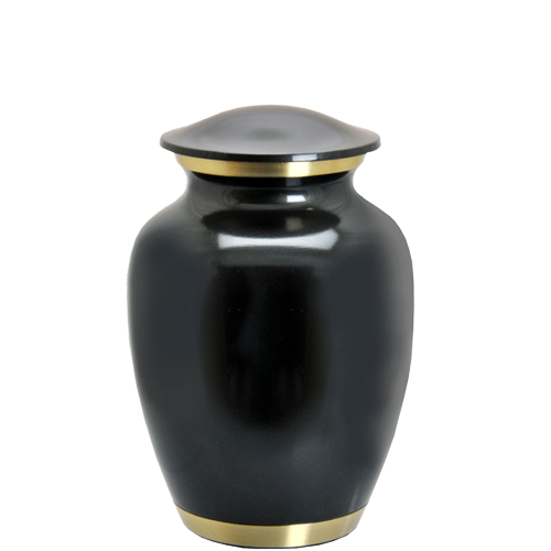 Cremation Urns: Dark Pewter Two Gold Bands- 6  Sharing Urn -  - 8414D darker