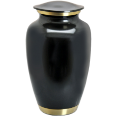 Cremation Urns: Dark Pewter w/ Two Gold Bands
