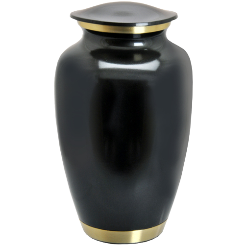Cremation Urns: Dark Pewter w/ Two Gold Bands -  - 8414A