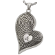 Double-Print Fingerprint w/Ampersand Teardrop Heart Pendant -  - DPA-504/3746, DPA-504/3746DC