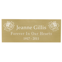 Engraved Memorial Urn Plaque - Small Brass Finish