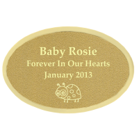 Engraved Memorial Urn Plaque - Small Brass Oval