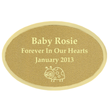 Engraved Memorial Urn Plaque - Small Brass Oval