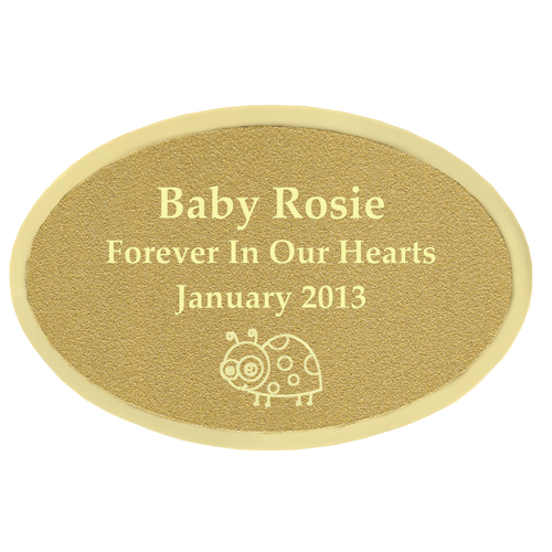 Engraved Memorial Urn Plaque - Small Brass Oval -  - OBP-7008
