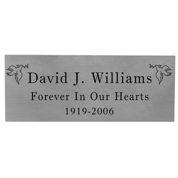 Misc : Engraved Memorial Urn Plaque - Small Silver Finish ...