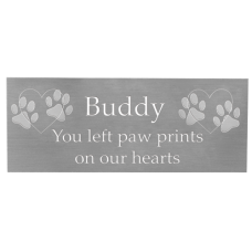 Engraved Pet Memorial Urn Plaque - Small Silver Finish