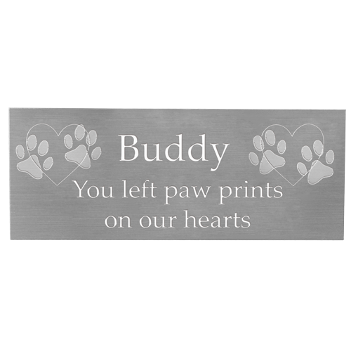 Engraved Pet Memorial Urn Plaque - Small Silver Finish -  - SSP-7001