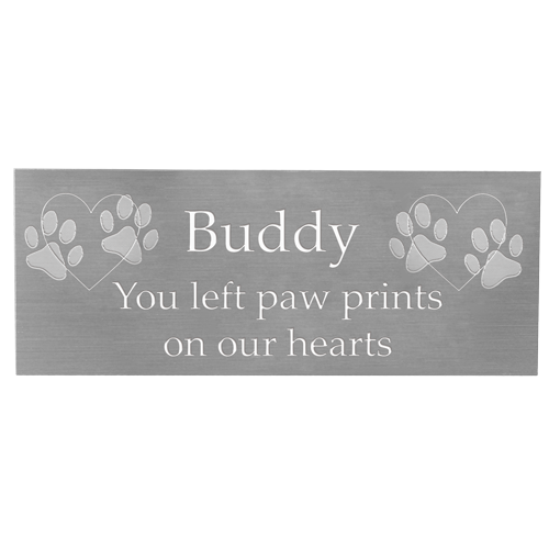 Engraved Pet Memorial Urn Plaque - Small Silver Finish -  - SSP-7001