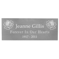 Engraved Memorial Urn Plaque - Large Silver Finish