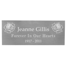 Engraved Memorial Urn Plaque - Large Silver Finish