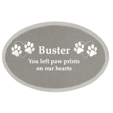 Engraved Pet Memorial Urn Plaque - Small Silver Oval