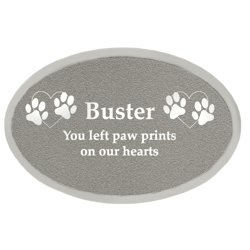 Engraved Pet Memorial Urn Plaque - Small Silver Oval -  - OSP-7007