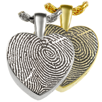 Fingerprint Cremation Jewelry: Classic Heart Pendant