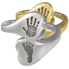 Fingerprint Cremation Jewelry Companion Heart Ring Handprint Footprint