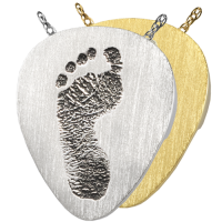 Fingerprint Cremation Jewelry: Guitar Pick- Footprint Pendant